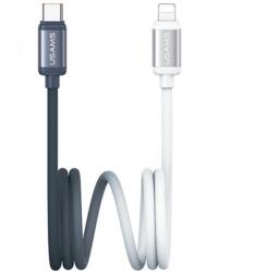 USAMS IPAD 2 USAMS BICOLOR adatkábel Type-C - lightning, 120cm, FEKETE/FEHÉR (SJ757USB01)