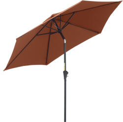 Outsunny Összecsukható Napernyő, Kerti Ernyő, Alumínium, 180 cm, Poliészter, Acél, Kávébarna, Ø2, 6 x 2, 35 m (84D-032CF)