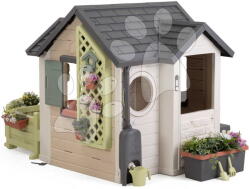 Smoby Căsuță Grădinarului cu umbrelă Garden House Life Smoby cu jgheab extensibilă, cu filtru UV, de la 24 luni (SM810308-K) Casuta pentru copii
