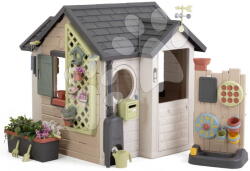 Smoby Căsuță de grădină cu perete de joacă Garden House Life Smoby cu jgheab de scurgere, potrivită de la 24 luni, cu filtru UV (SM810308-P) Casuta pentru copii