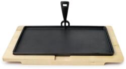 ibili Tava dreptunghiulara din fonta IBILI, 34 x 20 cm, cu suport din lemn de fag (667734)