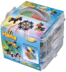 Hama Set Hama Perlen 6701 cu 6000 Perle Midi, 3 Placi, Cutie Organizare (10.6701)