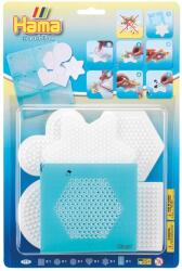 Hama Set 5 Placi Hama 7711 pentru Perle Midi 5 mm - Alb, Diverse Forme (10.7711)