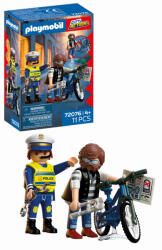 Playmobil - Jucarie de rol Prinderea hotului de biciclete (PM72076) - roua