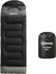 Outsunny Sac de Dormit Individual Ultraușor pentru Bărbați, Spațios, Termic, pentru Drumeții, Pescuit, Camping Outdoor | Aosom Romania (A20-586V00BK) Sac de dormit