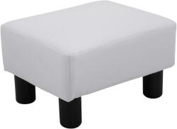 HOMCOM Taburet dreptunghiular tapițat cu piele ecologică albă, ideal pentru living și hol, 40x30x24 cm | Aosom Romania (02-0240)