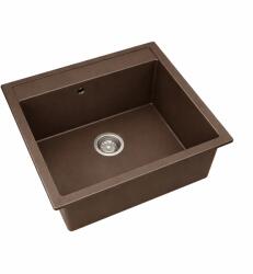 Kevmil Milan gránit egymedencés mosogatótál csaplyukkal 600 x 500 mm - mokka (KM-G-MILAN-mokka)