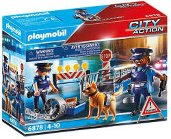 Playmobil - Jucarie de rol Blocajul rutier al politiei (PM6878) - roua