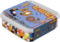 Hama Set Creativ Hama cu Perle Maxi, 600 Bucle Colorate, Placa Lowe si Elefant (8751)