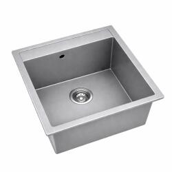 Kevmil Lina egymedencés gránit mosogatótálca 500 x 500 mm - metál szürke (KM-G-LINA-metal-szürke)