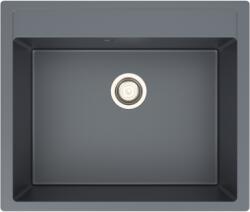 Kevmil Milan gránit egymedencés mosogatótál csaplyukkal 600 x 500 mm - metál antracit (KM-G-MILAN-metál-antracit)