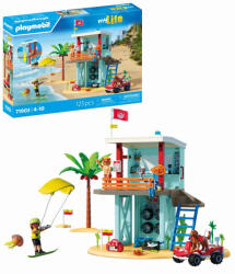 Playmobil - Jucarie de rol Turnul salvamarului si vehicul de plaja (PM71903) - roua