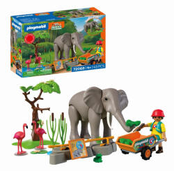 Playmobil - Promo Pack Ingrijitor zoo cu elefant (PM72068) - roua