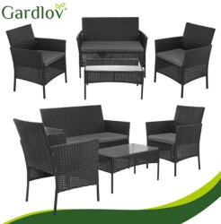 Gardlov Rattan kerti bútor szett - fekete