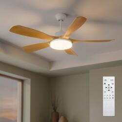 Brilagi - Таванен вентилатор с регулируема LED светлина LED/34W/230V 132 cm бял/кафяв + дистанционно управление (BG4002)