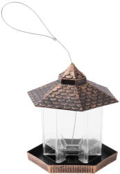 Strend Pro Garden Madáretető, Strend Pro Garden, bronz, 19 x 22 cm, 900 ml, műanyag, kültéri, tetővel, akasztható (TC2171764)