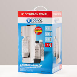SodaCO2 R100WPACK Royal szódakészítő gép, fehér, 3 db flakonnnal (R100WPACK)
