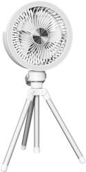 Platinet Újratölthető asztali ventilátor LED világítással 8W/3, 7V 2400 mAh fehér PRDF0556 (PL0695)