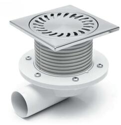 MCH Chudej Sifon de pardoseala MCH cu iesire orizontala DN50 H reglabil, complet din otel inox, cu guler flansa (MCH.445)