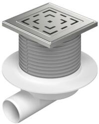 MCH Chudej Sifon de pardoseala MCH iesire orizontala D50 H reglabil cu gratar de inox Labyrinth 125x125 si guler (MCH.L1425XL)