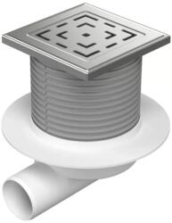 MCH Chudej Sifon de pardoseala Neptun iesire orizontala D50 H reglabil cu gratar de inox LABYRINTH 122X122 mm si guler (MCH.L1425NXL)