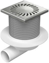 MCH Chudej Sifon de dus cu evacuare laterala D50 cu flotor antimiros, cadru si gratar de inox SUN 125x125 mm (MCH.425NXL)