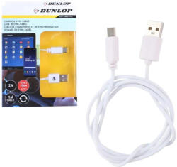 Dunlop 2A USB - Type-C adatkábel - 100cm - fehér