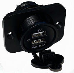 Maxspeed szerelhető, vízálló dupla USB aljzat - 12/24V