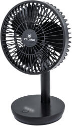 Velano Asztali Ventilátor - 2000 mAh Akkumulátor, 4 sebességfokozat - Fekete (VELWEBS0009) (POW-VELWEBS0009)