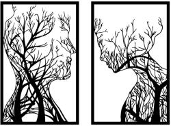 Wallity Fém fali dekoráció, twin trees, 2x 40 x 63 cm (279ENZ1279)