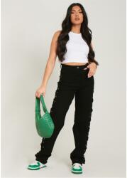 Missy Empire Дънки Missy Empire Lace Up Side Mom Jeans - Black