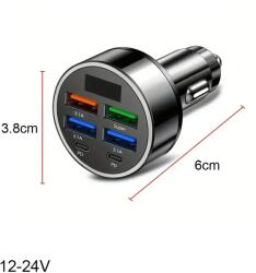  Autós USB gyorstöltő feszültség kijelzéssel