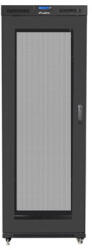 Lanberg 19" szabadon álló rack szekrény 27U/800X1200 lapraszerelt perforált ajtó, LCD kijelző, fekete (FF01-8227-23BL) - bbmarket