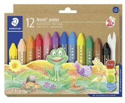 STAEDTLER "Noris Junior 224" vastag, hatszögletű zsírkréták, 12 különböző színben, 12 db