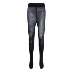 Hugo Leopard Print Logo Tights - Black