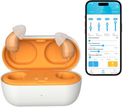 AudiSound Set Aparate auditive reincarcabile digitale AudiSound 6116E, aproape invizibile, aplicatie smartphone pentru control si personalizare frecvente