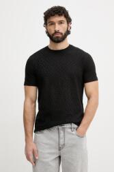 Giorgio Armani póló férfi pamut - fekete L - answear - 21 990 Ft