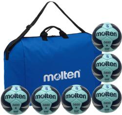 Molten Pachet 6 mingi handbal Molten H3X3800, marime 3, aprobat IHF + geanta transport Molten (6xH3X3800+EH0046-B)