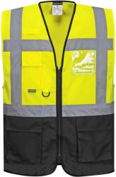 Portwest hi-vis warsaw executive c476 / Светлоотразителна жилетка - hv жълто/черно 5xl (c476ybr5xl)