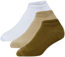 DKNY Mens 3 Pack Trainer Liners Leif - White/Khak/Oliv