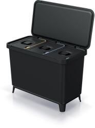 KEDEN coș de sortare a deșeurilor SYSTEMA 3×10 l din plastic reciclat, montat pe perete Cos de gunoi