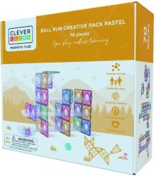 Cleverclixx Joc magnetic Circuit pastel cu bile - 70 Piese, Cleverclixx (CC-1002) - infant Jucarii de constructii magnetice