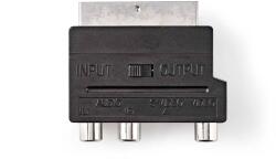Nedis Adaptor Nedis cu comutator - SCART AV adaptor SCART tata - 3x RCA mama + S-Video mama CVGB31902BK (CVGB31902BK) - pretexpert