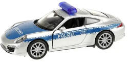 Welly Welly: Porsche 911 mașinuță metalică de poliție, 11 cm (21654Z)