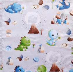  Textil szalvéta - 30x30cm / Vidám Bébi Dínó mintás
