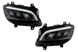 KITT Faruri Full LED negre pentru Mercedes Sprinter W907 halogen 2019-2023 (HLMBW910)