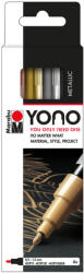 Marabu YONO Marker akrilfilc szett - METAL, 4 x 0, 5-1, 5 mm