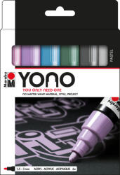 Marabu YONO Marker akrilfilc szett - PASTEL, 6 x 1, 5-3 mm