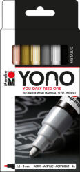 Marabu YONO Marker akrilfilc szett - METAL, 4 x 1, 5-3 mm