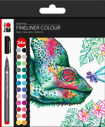 Marabu Graphix Fineliner színes tűfilc készlet - "Hypnotize", 24 részes